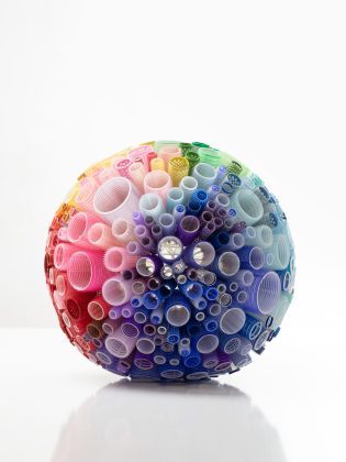 a ball of colorful tubes