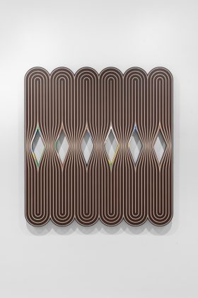 Abstract wall art with layered patterns