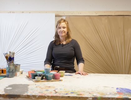 Artist Carrie Gillen in her St. Louis studio