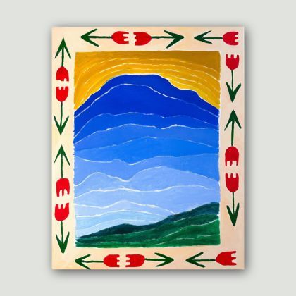 Polly Shindler, Blue Mountains, 2025, Oil and acrylic on canvas, 24” x 30”